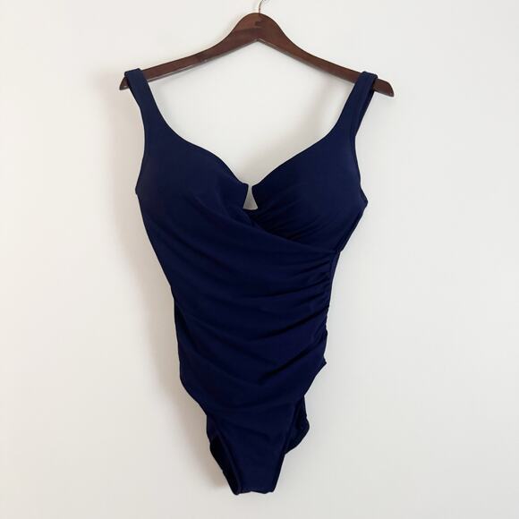 MIRACLESUIT Escape One Piece Swimsuit Navy Blue 14 - Picture 2 of 8